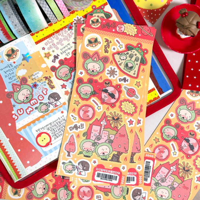 Creamy Crumbs Even Aliens Can't Invade Earth in Summer Sticker
