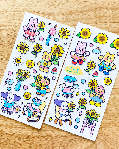 [Ppomppomp Studio] Happy Summer Seal Sticker Set