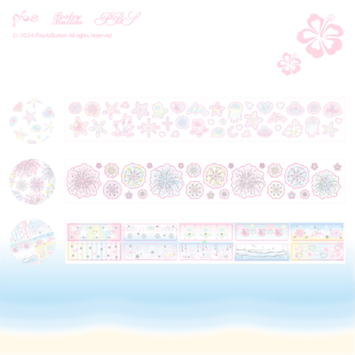 Pearl Button Summer Exploration Kiss-Cut Sticker Set