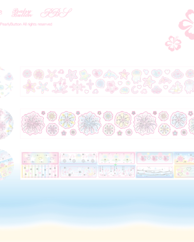 Pearl Button Summer Exploration Kiss-Cut Sticker Set
