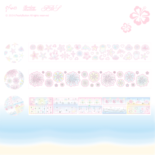 Pearl Button Summer Exploration Kiss-Cut Sticker Set