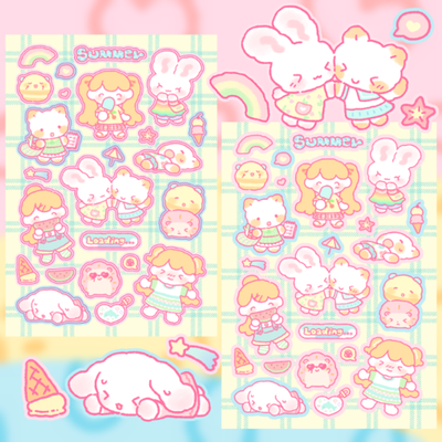 Cotton World Squishy Summer Sticker