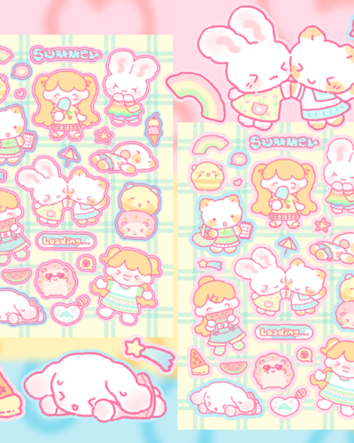 Cotton World Squishy Summer Sticker