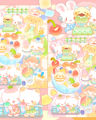 Cotton World Colorful Shaved Ice Sticker