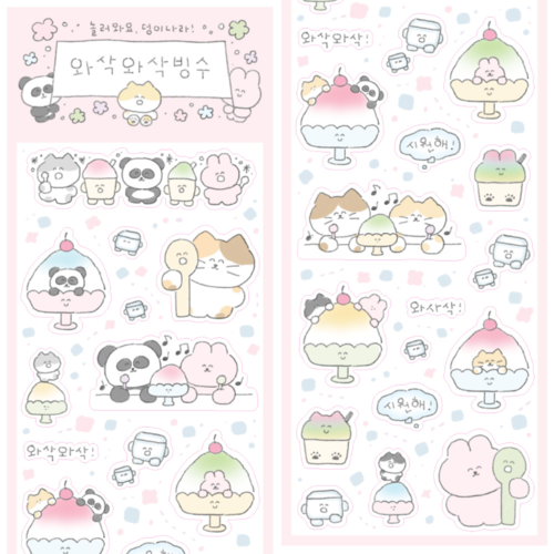 Dung-i-nara Crunch Crunch Shaved Ice Seal Sticker