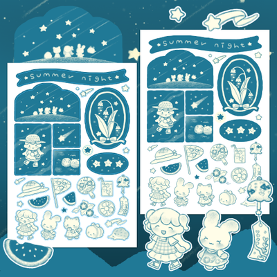 Cotton World Summer Night Piece Sticker