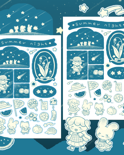 Cotton World Summer Night Piece Sticker