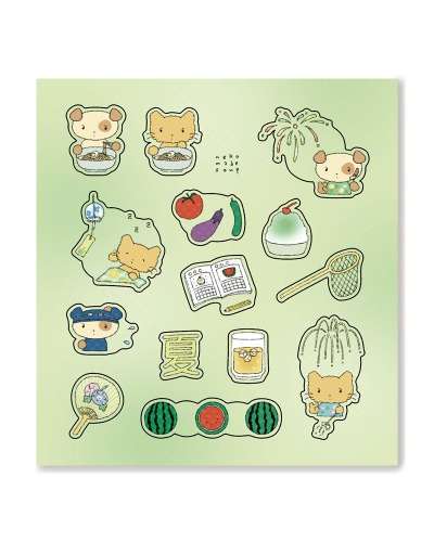 Neko Made Soup Cut Sticker Our Summer Vacation