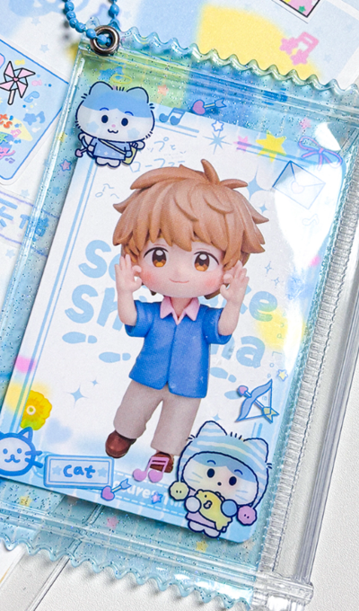 Pompom Studio Pin Button Photocard Pouch - Angel Hunt Sky