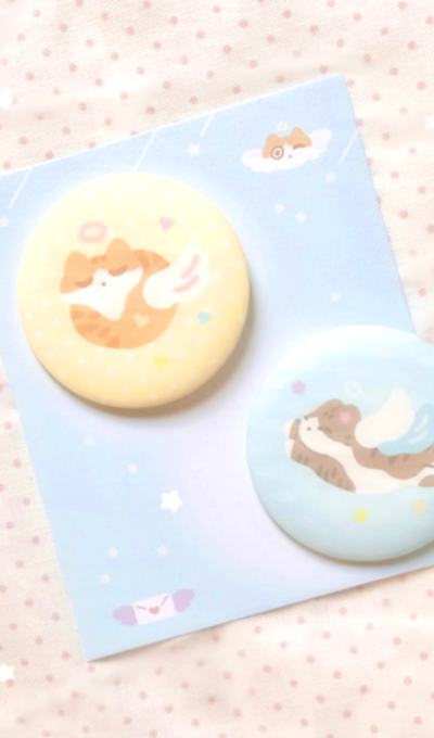 Kodongsan Cats are Angels Pin Button Set