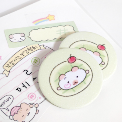 Round Woof Melon Bread Ham Mat Pearl Pin Button