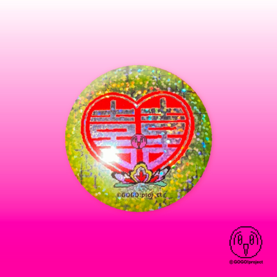 GoGo Project Double the Happiness Glitter Pin Button