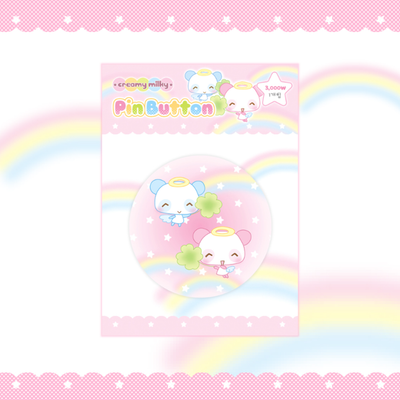 Creamy Milky Panda and Rainbow Pin Badge