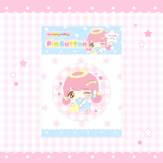 Creamy Milky Angel Pink Pin Button