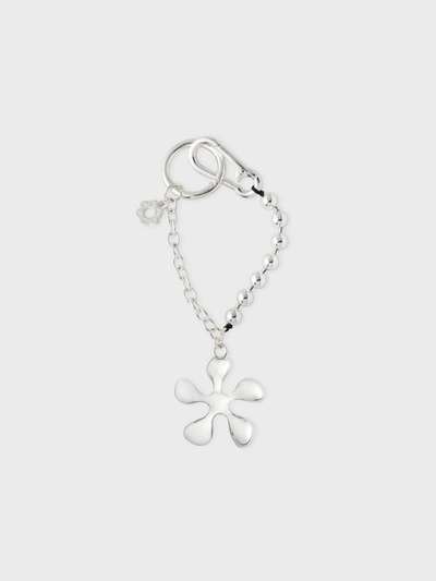 Collé Metal Long Beads Keyring Silver