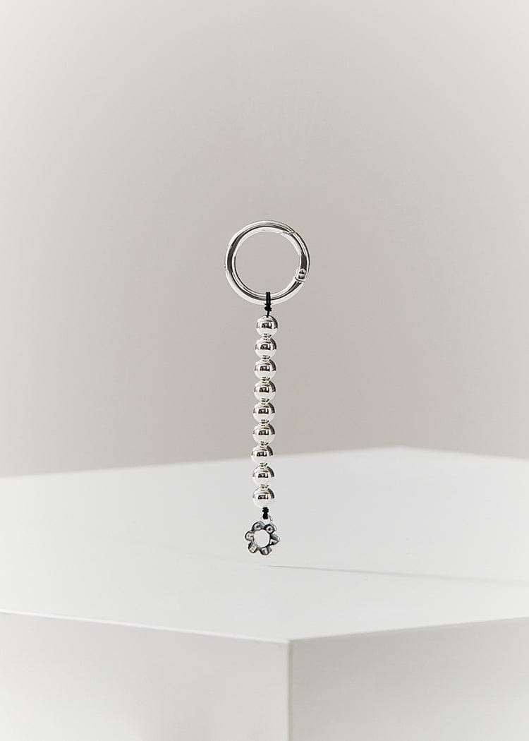 Colle Metal Custom Bead Keyring Silver