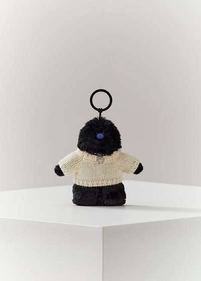 Colle Cherbi Furry Plush Keyring Black