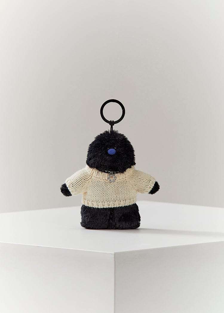 Colle Cherbi Furry Plush Keyring Black