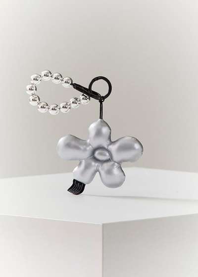 Colle Melting Flower Padded Keyring Silver