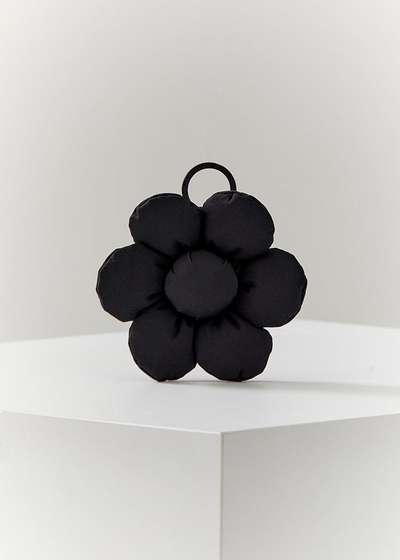 Colle Big Flower Padded Keyring Black