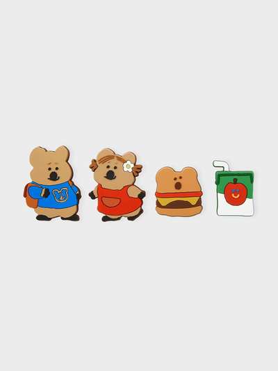 Collage X Dino Tang Quokka In School Sticker Set - Lunch Time