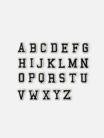 Collé Alphabet Woven Badge Sticker Black (Option: A~Z)