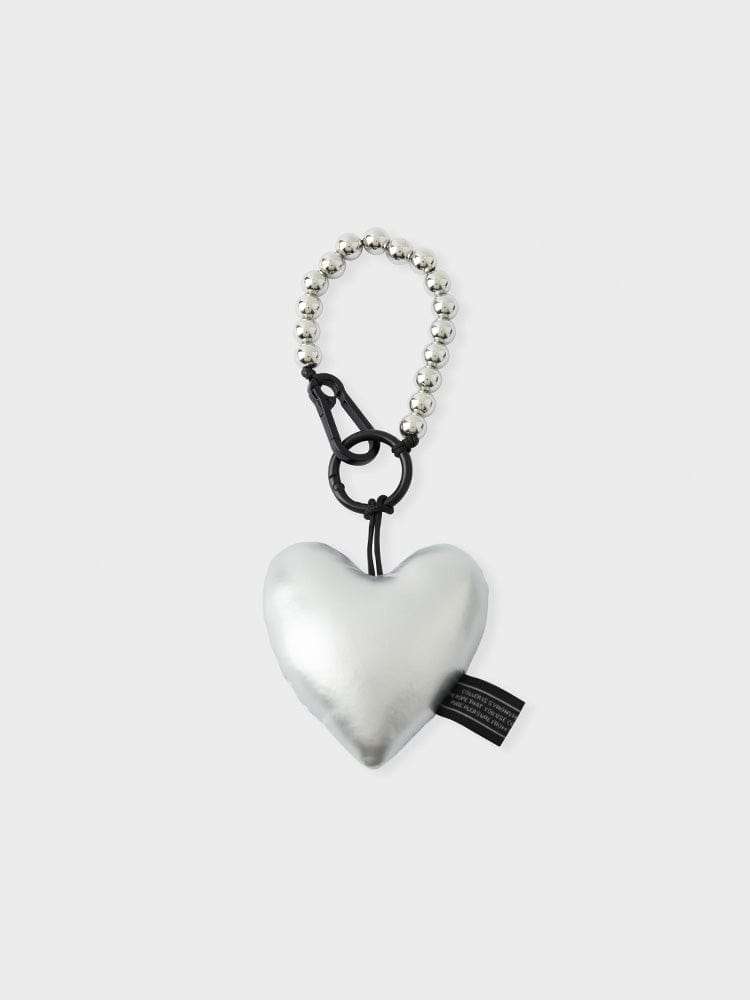 COLLE Heart Padded Keyring Silver