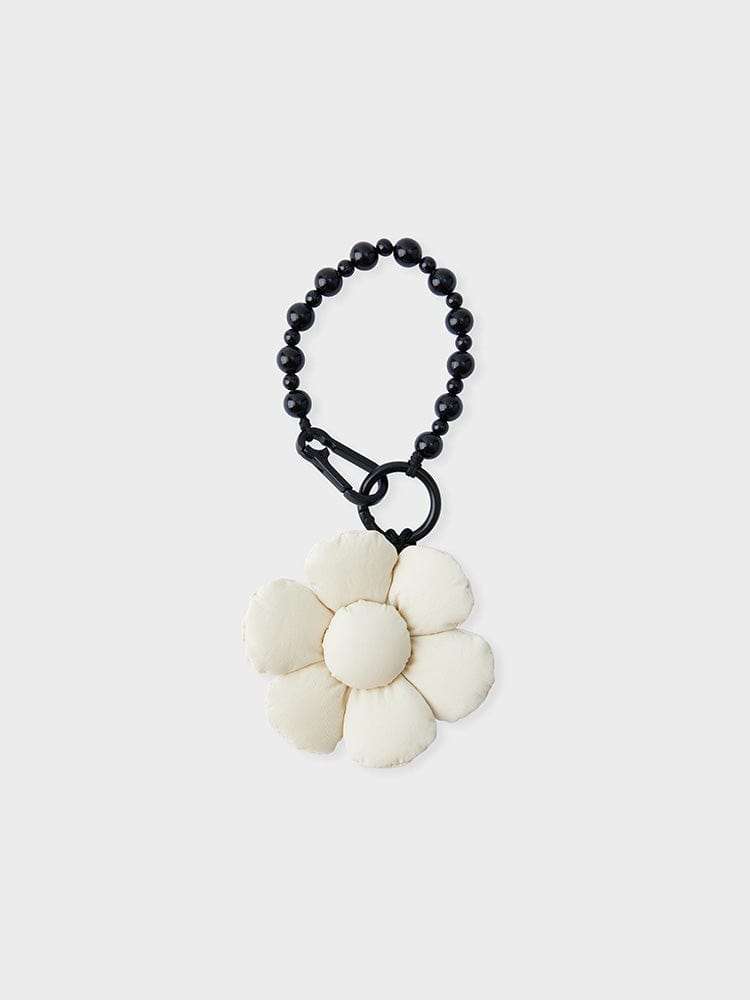 Colle Flower Padding Keyring Cream