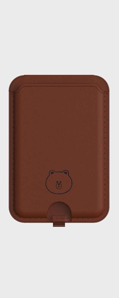 LINE FRIENDS スタンプ ブラウン MagSafe カードウォレット スタンド