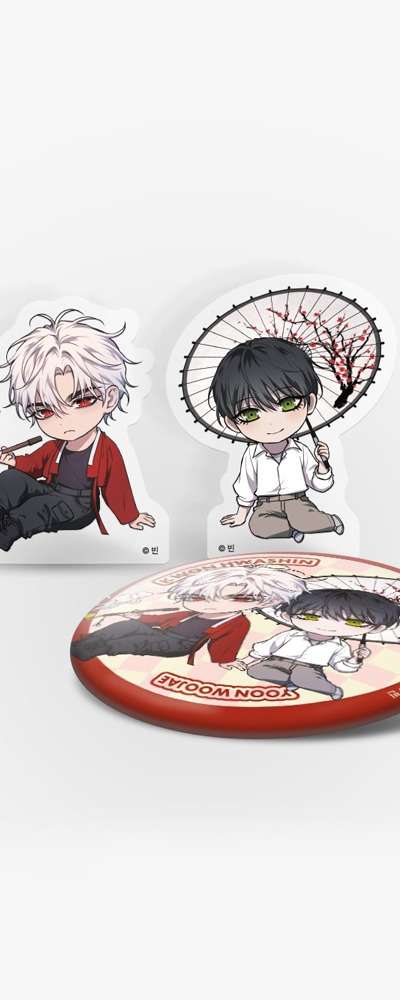 混夢 アクリルブロック、缶バッジ