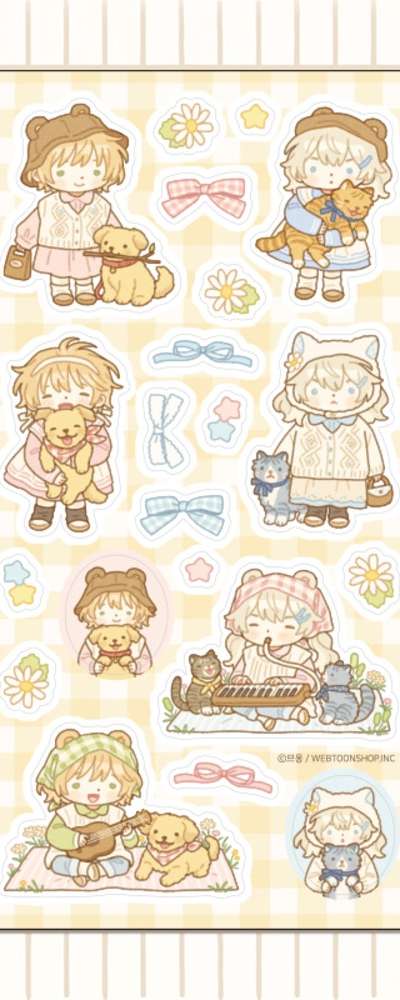 [むょん warm&happy] イラスト シールステッカー 1種｜イラストグッズ