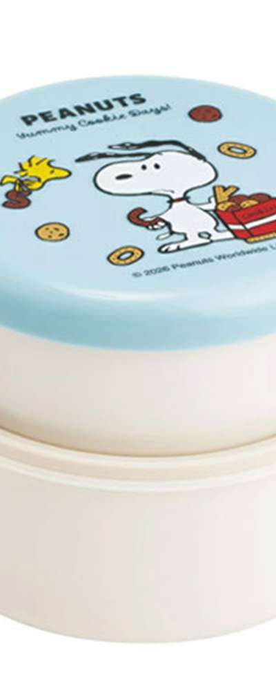 Snoopy Character Cookie Round 2-Tier Bento Box (Red) 738616