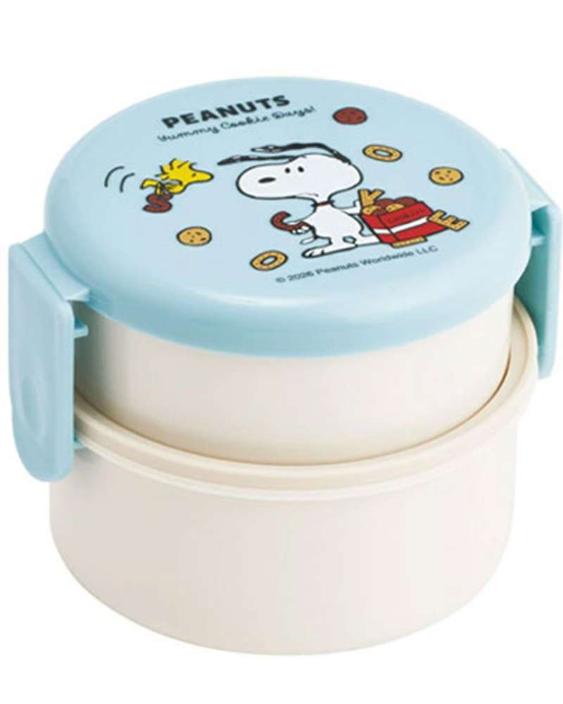 Snoopy Character Cookie Round 2-Tier Bento Box (Red) 738616
