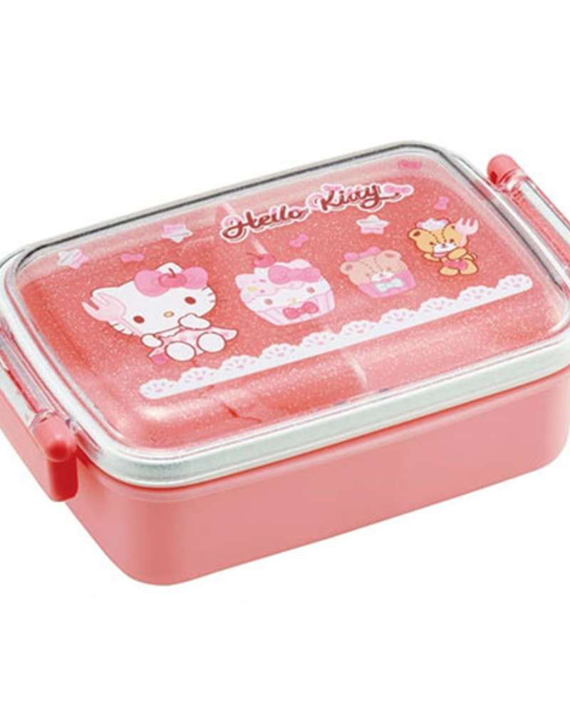 Hello Kitty Character Fancy Single-Tier Dome-Shaped Square Lunch Box (720505)