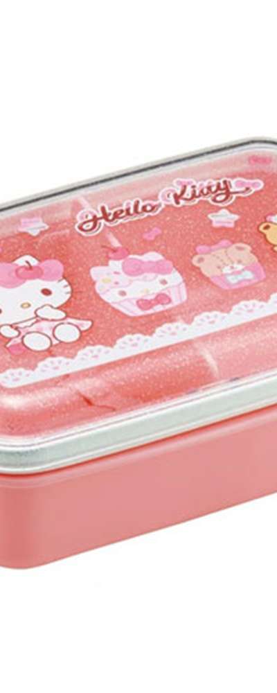 Hello Kitty Character Fancy Single-Tier Dome-Shaped Square Lunch Box (720505)