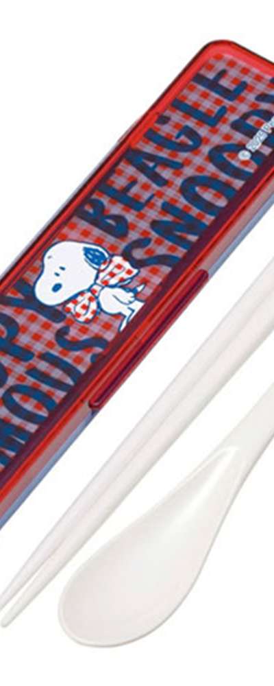 Snoopy Checklog Pattern Noise-Prevention Utensil Combo Set (Type 1) 669408