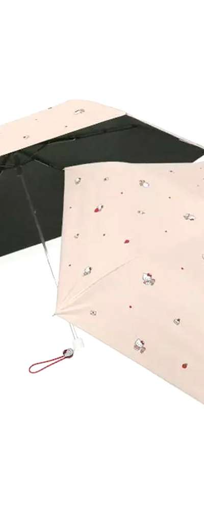 Hello Kitty Character Heart Friends UV-Blocking Coated 50cm Slim 3-Section Dual-Purpose Umbrella 265539