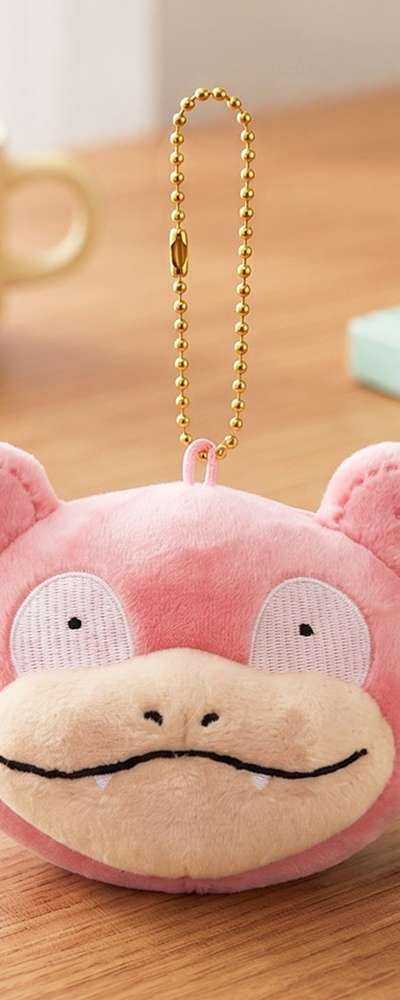 Pokémon Slowpoke Character Face Plush Pouch Keyring Bag Charm 837134