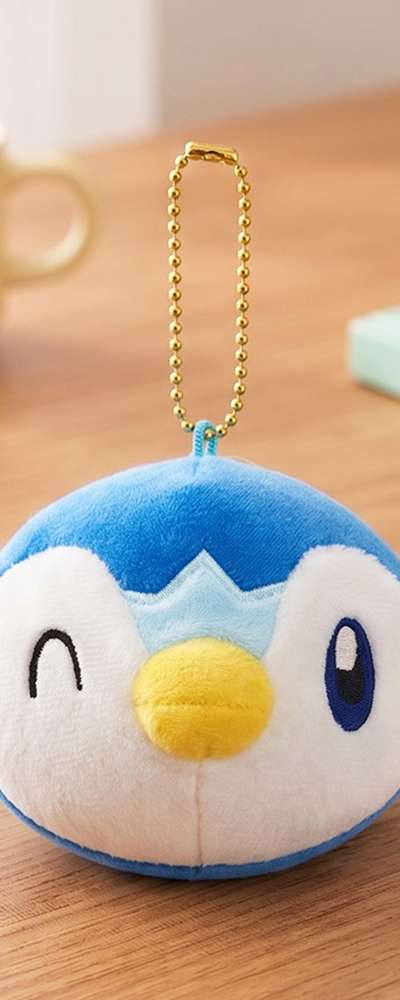 Pokémon Piplup Character Face Plush Pouch Keyring Bag Charm 837158