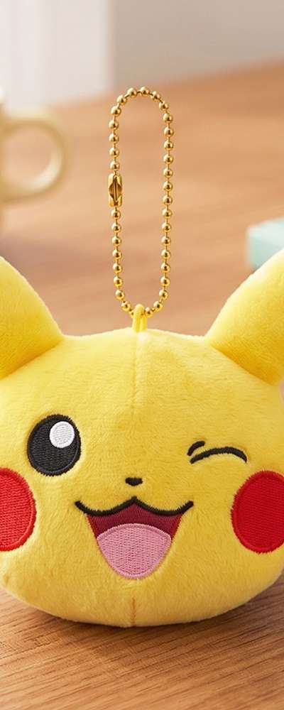 Pokémon Pikachu Character Face Plush Pouch Keyring Bag Charm 837127