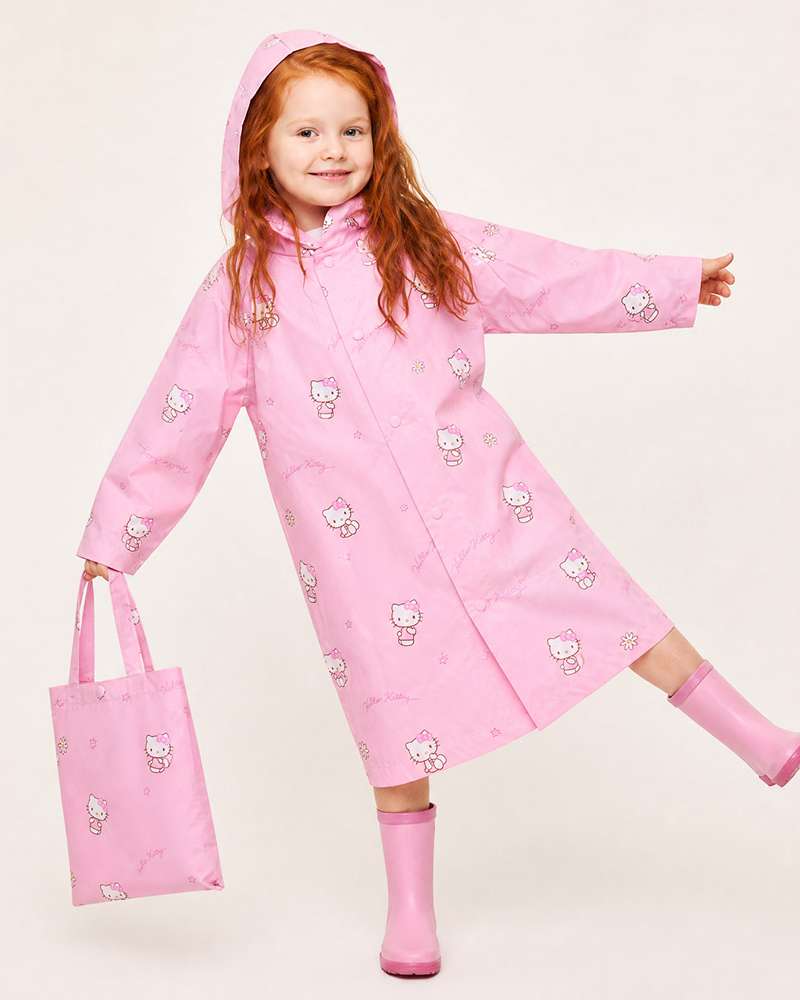 Hello Kitty Character Pink Daisy EVA Children's Raincoat (Pink)