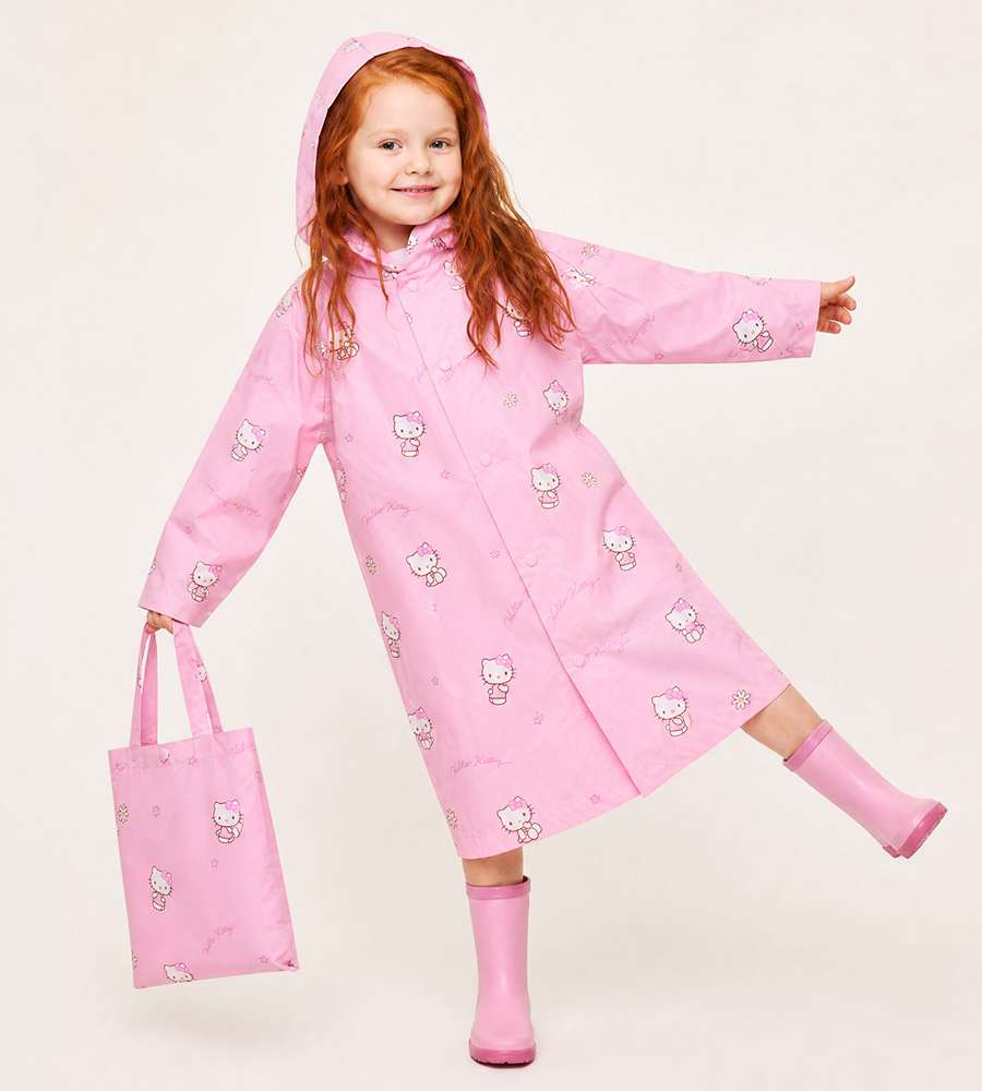Hello Kitty Character Pink Daisy EVA Children's Raincoat (Pink)