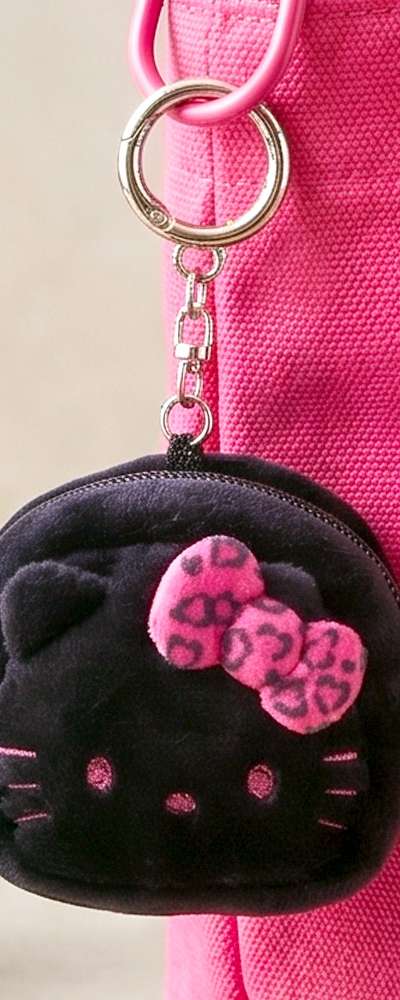Hello Kitty Character Leopard Mini Square Pouch Keyring Bag Charm (Black) 590682