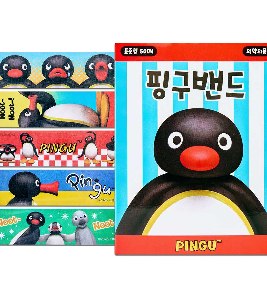 Pingu Character Kids Bandages 50-Pack (Sky Blue) 156967