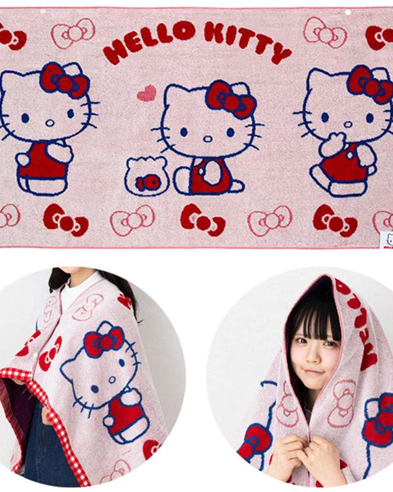 Hello Kitty Character Snap Button Beach Towel Body Towel (Set) 841429