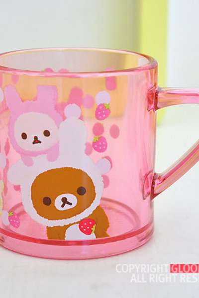 Rilakkuma Fur Hat Plastic Cup (Single) Water Cup [Soft Pink] [H]