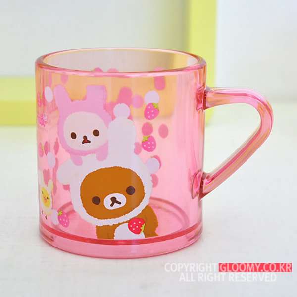 Rilakkuma Fur Hat Plastic Cup (Single) Water Cup [Soft Pink] [H]