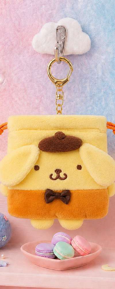 Pom Pom Purin Character Mini Colorful Pom Pom Keyring 590255