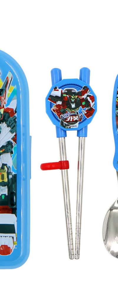 Hello Carbot Warrior Character All-in-One Correction Chopsticks and Spoon Full Set 402443