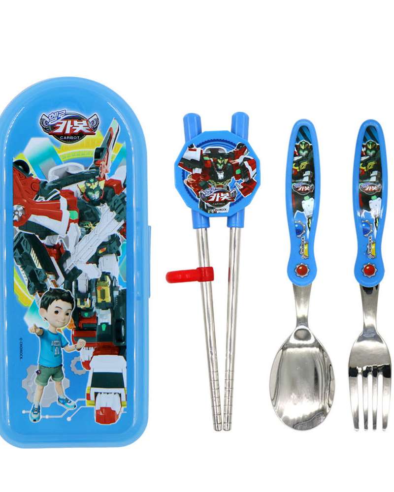 Hello Carbot Warrior Character All-in-One Correction Chopsticks and Spoon Full Set 402443